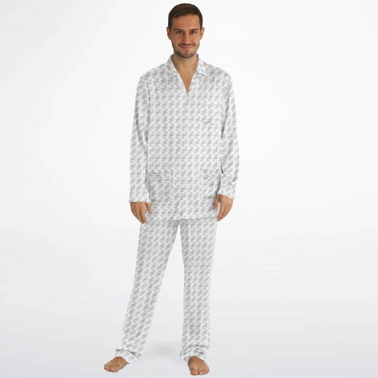 Men's Satin- WHITE SERMON PJ'S