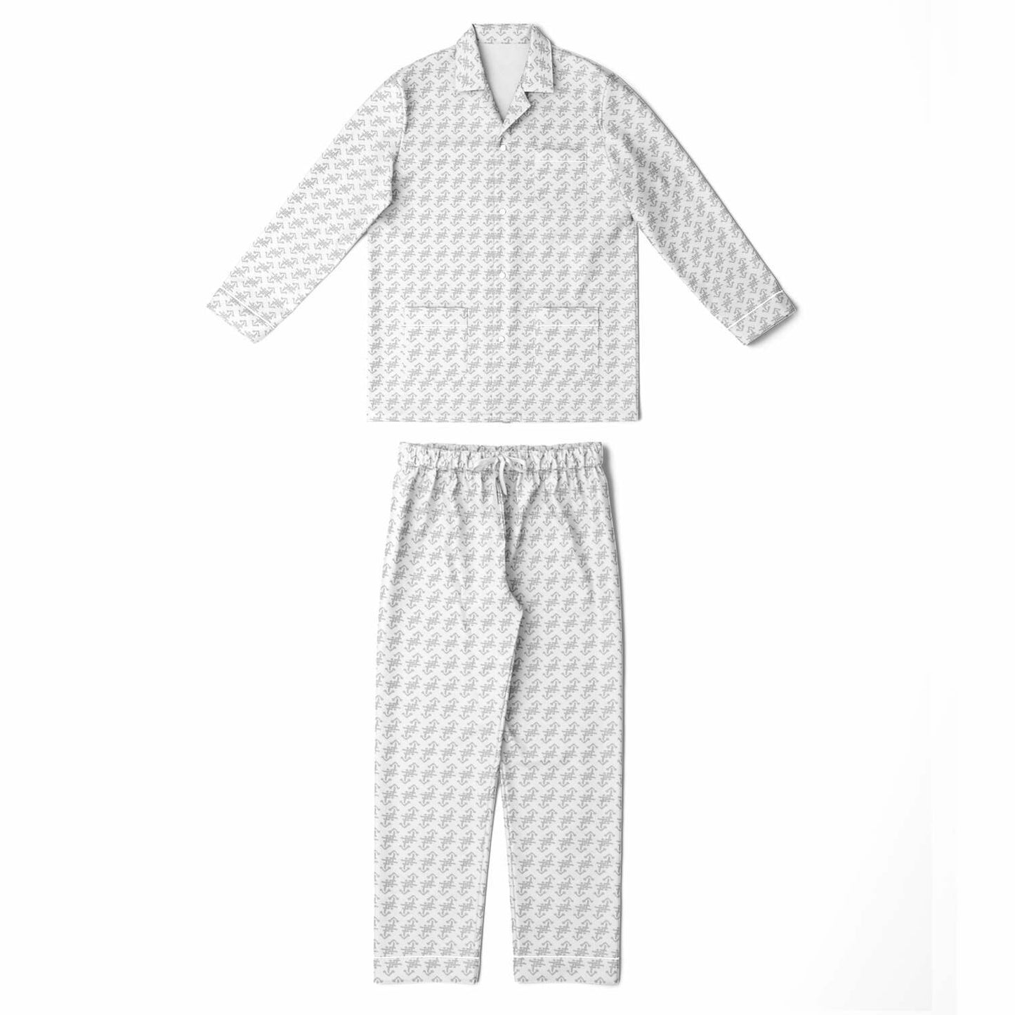 Men's Satin- WHITE SERMON PJ'S